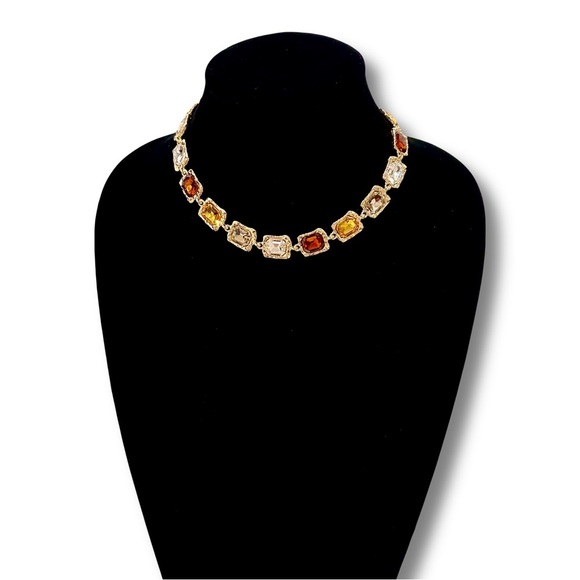 WARM HUES Designer Gemstone Statement Necklace & Earrings Set | NWT​ - Picture 12 of 16